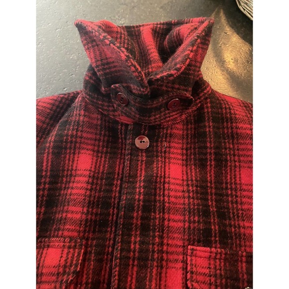 Vtg Woolrich 503 Mackinaw Coat Men's 44 Heavy Red Buffalo Plaid Barn Hunting - Picture 4 of 12